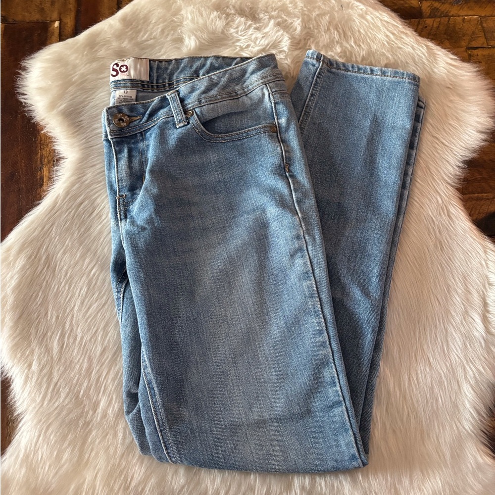 SO Women's Classic Denim Straight Leg Jeans